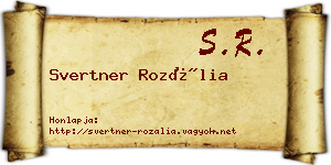 Svertner Rozália névjegykártya